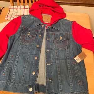 true religion jean jacket hoodie